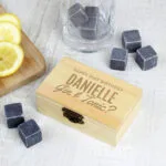 Personalised Any Message Whisky Cooling Stones + Storage Box - Image 3