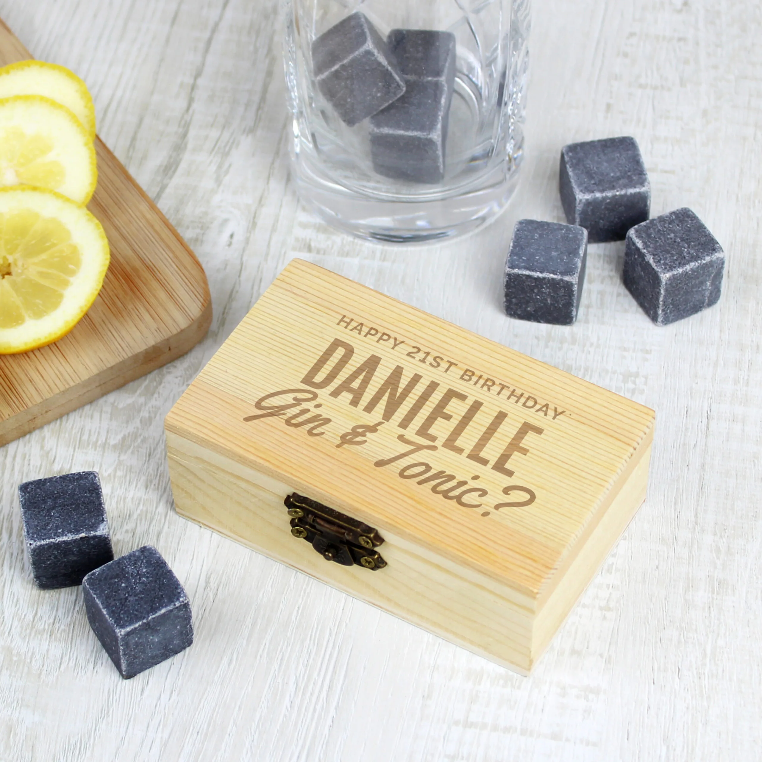 Personalised Any Message Whisky Cooling Stones + Storage Box - Image 3