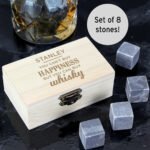 Personalised 'You Can't Buy Happiness...' Whisky Cooling Stones + Storage Box - Image 2