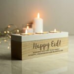 Personalised Any Message Wooden Triple Tea Light Candle Box - Image 4