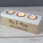 Personalised Any Message Wooden Triple Tea Light Candle Box - Image 5