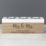 Personalised Any Message Wooden Triple Tea Light Candle Box - Image 7