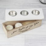 Personalised 'You Light Up My Life' Wooden Triple Tea Light Candle Box - Image 3