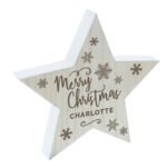 Personalised 'Merry Christmas' Rustic Wooden Star Decoration - Image 4