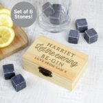 Personalised 'Let The Evening Be-Gin' Cooling Stones + Storage Box - Image 3