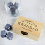 Personalised Any Message Stars Motif Whisky Cooling Stones + Storage Box - Image 5