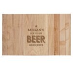 Personalised 'Ice Cold Beer Goes Here' Wooden Sofa Tray - Image 3