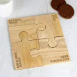 Personalised Any Message Wooden Jigsaw Coasters (4 Pack)