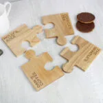 Personalised Any Message Wooden Jigsaw Coasters (4 Pack) - Image 4