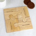 Personalised Any Message Wooden Jigsaw Coasters (4 Pack)