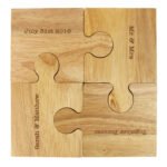 Personalised Any Message Wooden Jigsaw Coasters (4 Pack) - Image 6