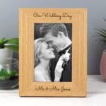 Personalised Any Message 4x6 Portrait Wooden Photo Frame - Image 3