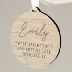 Personalised Any Message Hanging Round Wooden Decoration - Image 2