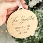 Personalised Any Message Hanging Round Wooden Decoration - Image 3
