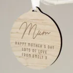 Personalised Any Message Hanging Round Wooden Decoration - Image 4