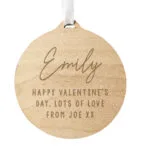 Personalised Any Message Hanging Round Wooden Decoration - Image 6