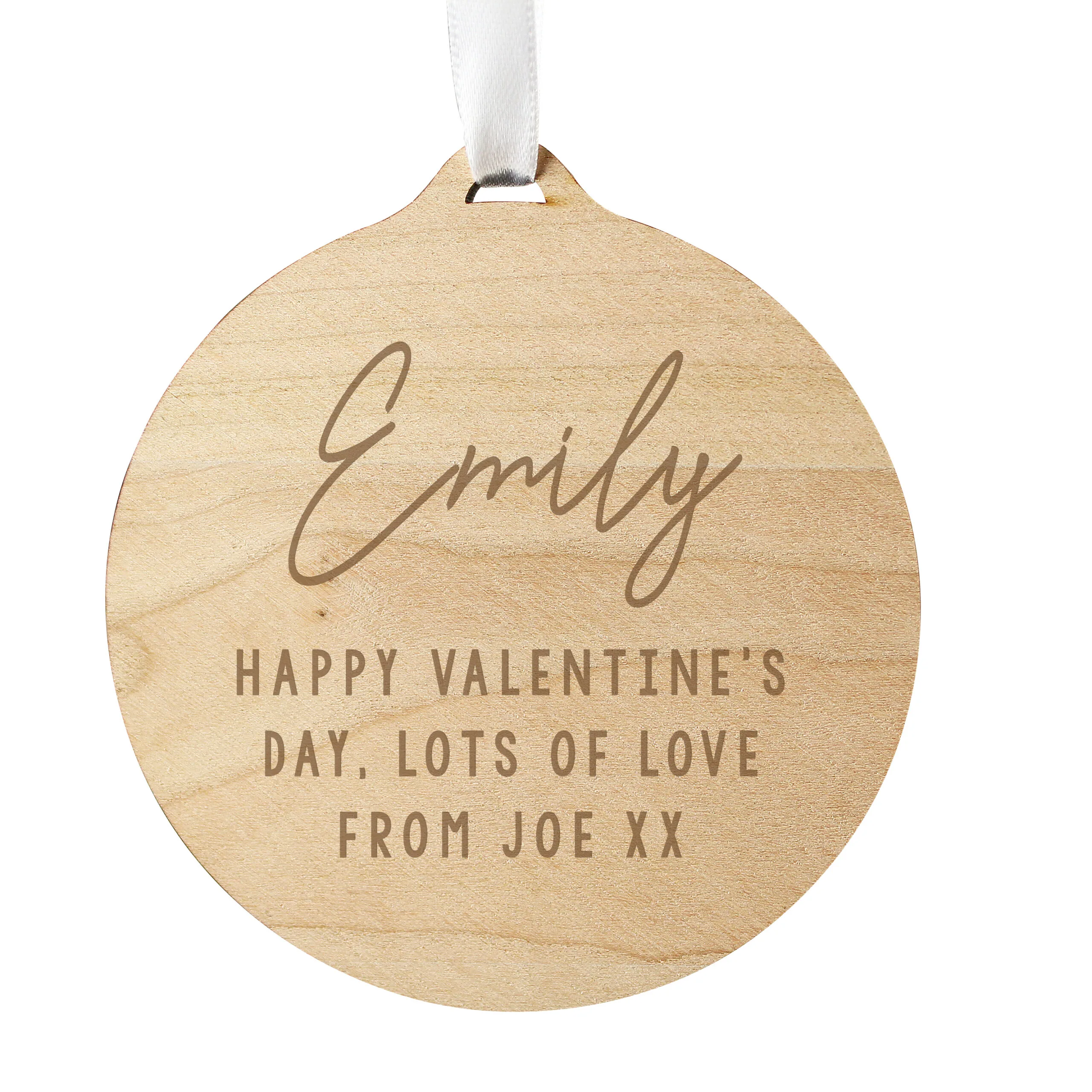 Personalised Any Message Hanging Round Wooden Decoration - Image 6