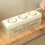 Personalised 'Our Life, Our Story, Our Home' Wooden Triple Tea Light Candle Box - Image 3