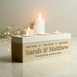 Personalised 'Our Life, Our Story, Our Home' Wooden Triple Tea Light Candle Box - Image 5