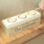 Personalised 'Our Life, Our Story, Our Home' Wooden Triple Tea Light Candle Box - Image 6