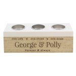 Personalised 'Our Life, Our Story, Our Home' Wooden Triple Tea Light Candle Box - Image 8