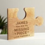 Personalised 'You Are My Missing Piece' Wooden Jigsaw Piece Coaster - Image 3
