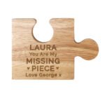 Personalised 'You Are My Missing Piece' Wooden Jigsaw Piece Coaster - Image 4