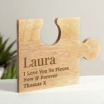 Personalised Any Message Wooden Jigsaw Piece Coaster - Image 2