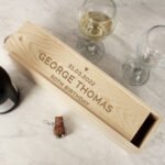 Personalised Love Heart Motif Wooden Wine Bottle Gift Box - Image 3