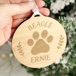 Personalised Dog Breed Round Wooden Christmas Bauble - Image 2