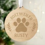 Personalised Dog Breed Round Wooden Christmas Bauble - Image 7