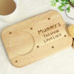 Personalised Any Message Stars Design Wooden Coaster Tray