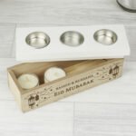 Personalised Eid & Ramadan Wooden Triple Tea Light Candle Box - Image 2