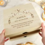 Personalised Any Message Eid & Ramadan Large Wooden Keepsake Box - Image 2