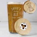 Personalised Any Message Bamboo Bottle Opener Coaster & Pint Glass Set - Image 3