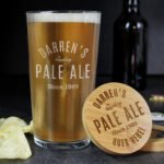 Personalised Any Message Bamboo Bottle Opener Coaster & Pint Glass Set - Image 6