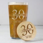 Personalised Big Age Birthday Bamboo Bottle Opener Coaster & Pint Glass Set