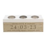 Personalised Special Date Wooden Triple Tea Light Candle Box - Image 5