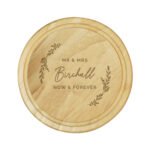 Personalised Any Message Laurel Design Round Wooden Chopping Board - Image 6