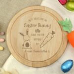 Personalised 'Tasty Treats For The Easter Bunny' Round Wooden Treat Board - Image 2