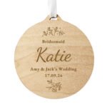 Personalised Floral Design Wedding Party Wooden Decoration/Gift Tag - Image 11