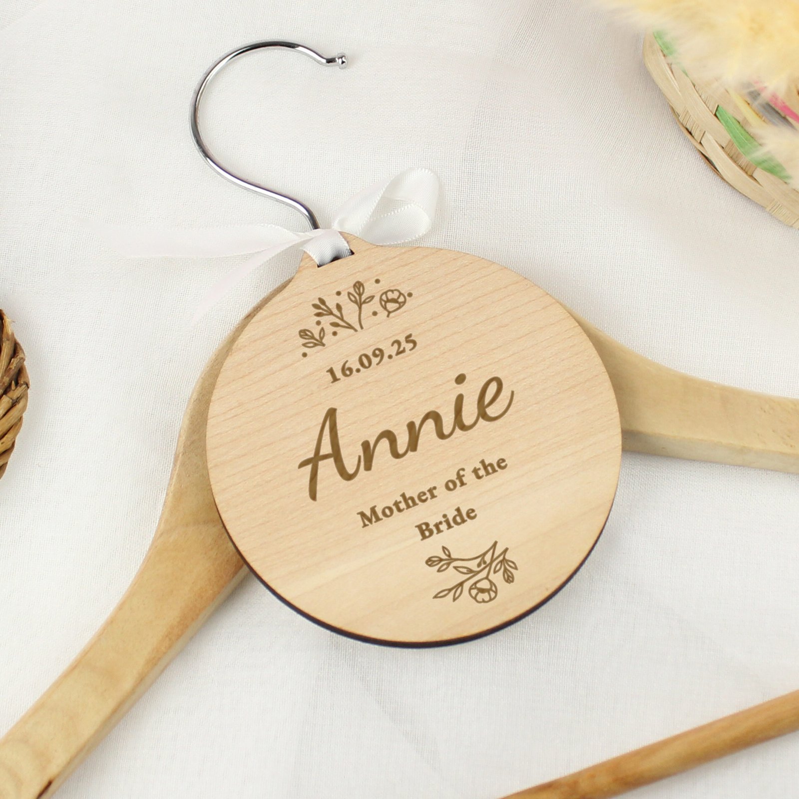 Personalised Floral Design Wedding Party Wooden Decoration/Gift Tag - Image 8
