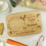 Personalised 'Treats For Santa & Rudolph' Christmas Wooden Coaster Tray - Image 3