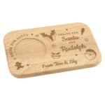 Personalised 'Treats For Santa & Rudolph' Christmas Wooden Coaster Tray - Image 4