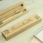 Personalised Name Only Floral Design Wooden Pen & Gift Box Set - Image 3