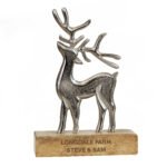 Personalised Any Message Metal Stag Wooden Base Ornament - Image 7