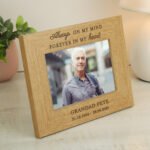 Personalised 'Always On My Mind' Memorial 6x4 Landscape Oak Finish Photo Frame - Image 3