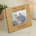 Personalised 'Always On My Mind' Memorial 6x4 Landscape Oak Finish Photo Frame - Image 5