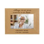 Personalised 'Always On My Mind' Memorial 6x4 Landscape Oak Finish Photo Frame - Image 6