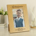Personalised Bar & Bat Mitzvah 4×6 Portrait Oak Finish Photo Frame